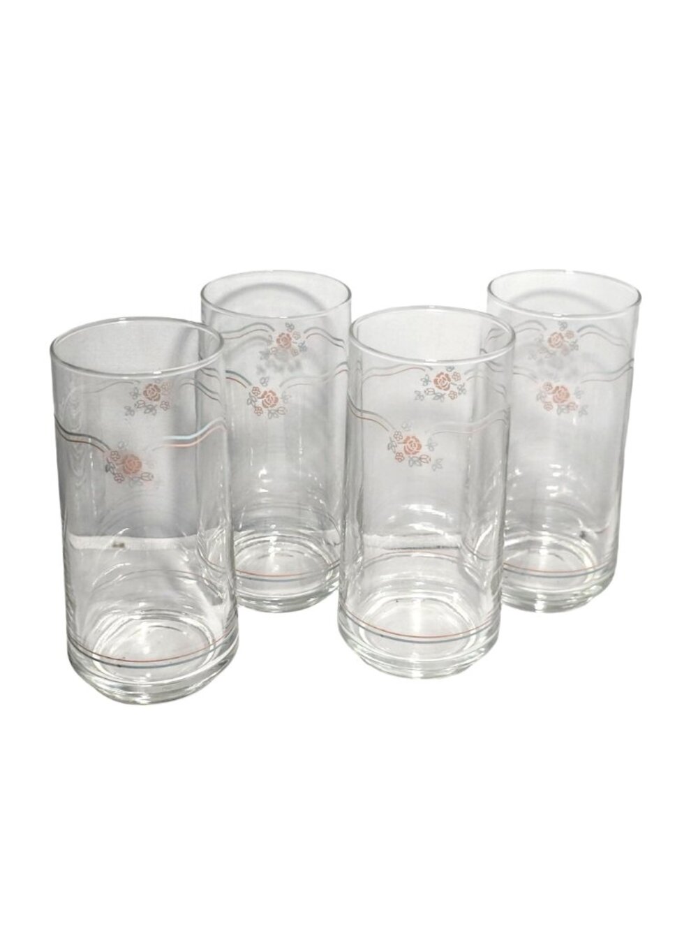 4 Corelle English Breakfast Tumblers 6" drinking glasses delicate rose 16oz - Picture 2 of 9